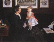 Sir John Everett Millais Mrs James Wyatt Jnr and her Daughter oil painting picture wholesale